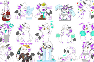 draw furry telegram and discord stickers nsfw furry art and fursona commission