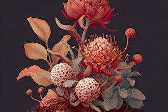 watercolor botanical illustrations of flowers and plants