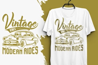 make unique vintage car retro logo design