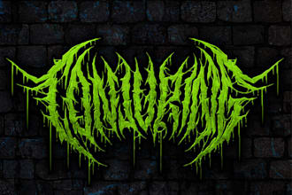 do hand draw a death metal logo with texture