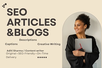 write social media captions, descriptions and articles