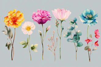 draw botanical illustration of flower illustration