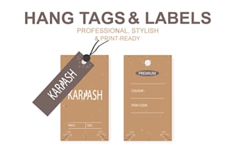 luxury hang tag, neck label, care and clothing label design