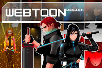 create a custom webtoon art and comic pages