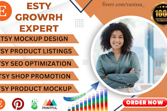 setup esty shop design esty digital product esty shop promotion esty ads seo