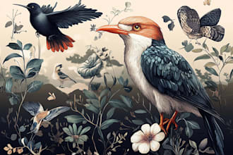 do watercolor painting of animals, botanicals, objects