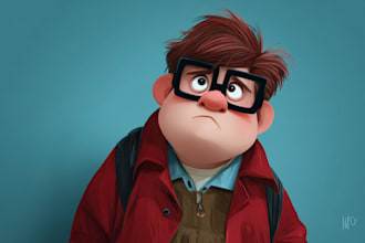 draw a digital cartoon character