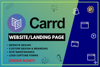 design carrd website, convertkits, or carrd one page site, card landing page