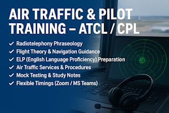 tutor air traffic controller and pilot trainees for atcl or cpl training