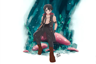 create anime in watercolour portrait illustration for you