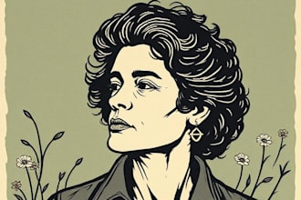 draw a custom portrait in linocut style