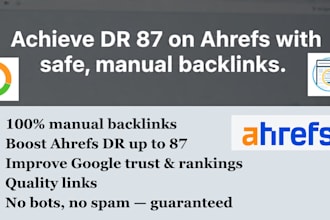 do ahrefs domain rating DR 87 plus with quality backlinks