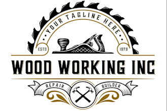 design modern carpentry woodwork and wood craft logo