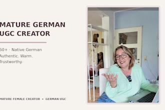 create german ugc videos as a mature female creator