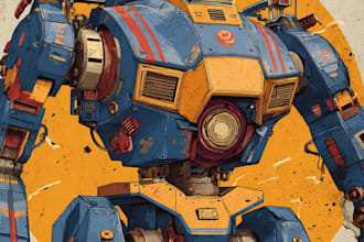 make a mecha robot gundam illustrations