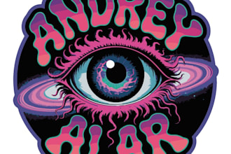 do professional psychedelic, stoner, horror, metal logo