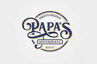 design luxurious breakfast buffet restaurant logo
