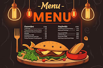 design amazing editable food restaurant menu