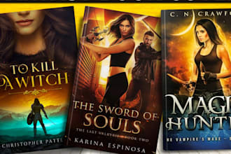 design fantasy book cover horror, mystery crime book thriller book cover art