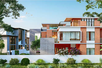 remodel 3d luxury mansion exterior,villa facade design,building elevation render