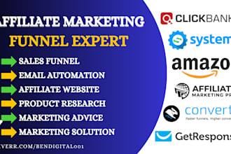 clickbank affiliate marketing sales funnel on systeme io convertri getresponse