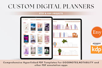design digital planner templates, custom digital journals