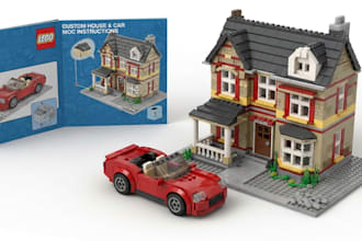 custom 3d lego design 3d lego house car toys lego moc with manual instruction