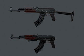 build ak47 gun,realistic gun render,military firearm,rifle,3dmetal gun,fps asset