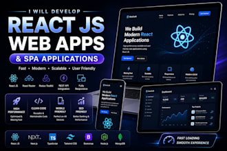 develop react js web applications or single page apps spa