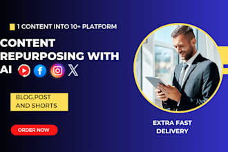 repurpose your content with ai into social media posts blogs and short videos