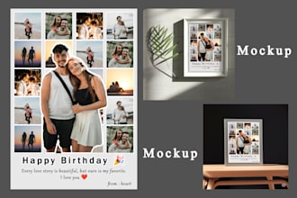design a custom photo collage for birthdays or gifts