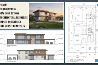 draw your floor plan architecture drawings 2d floor plan as an  architect expert