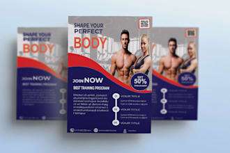 design fitness and health, sports banner, yoga, and gym flyers