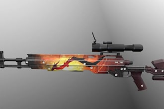 3d sniper rifle model,fps sniper,firearm render,realistic rifle,red dot,grip gun