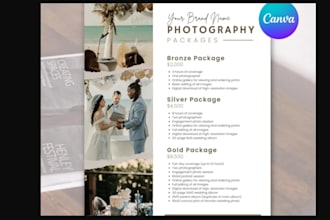design canva pricing guide, price list sell sheet christmas and new year designs