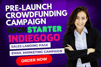 create indiegogo pre launch crowdfunding email campaign kickstart sales page