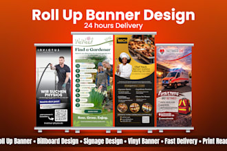 design roll up banner, retractable banner, pull up or billboard banner design