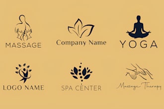 do modern fashion massage, yoga, spa, esthetics logo design