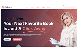 design online bookstore website ebook landing page author audiobook website