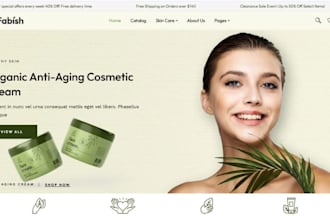 design skin care shopify store beauty website cosmetics sunscreen spa website
