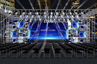 redesign 3d event meeting hall, concert party,show truss, conference hall render