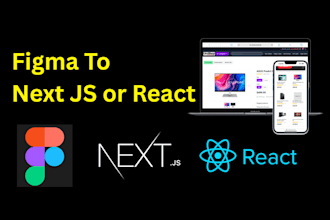 convert figma to nextjs website or react, custom website, front end developer
