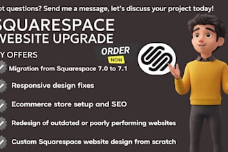 migrate squarespace website 7 0 to 7 1 with SEO optimization and mobile design