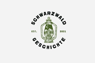 design awesome black forest history logo