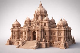 design 3d monument model image engraving 3d architectural monument building stl