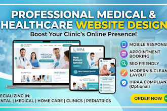 design medical, healthcare, home care, dental clinic website