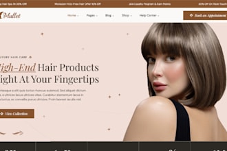 design hair extension website hair shopify store  salon website beauty website