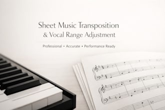 transpose and transcribe sheet music adjust vocal range for choir solo or piano