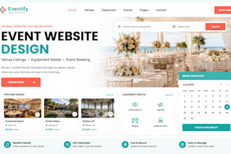 build event venue listing website equipment rental website with jet booking