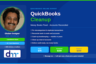 cleanup quickbooks online, do bank reconciliation and catchup bookkeeping